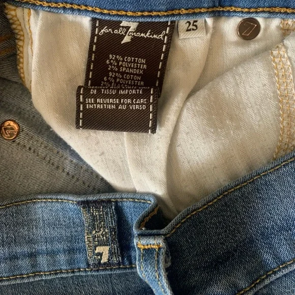 7 for all mankind Womens denim shorts size 25 - Picture 4 of 6
